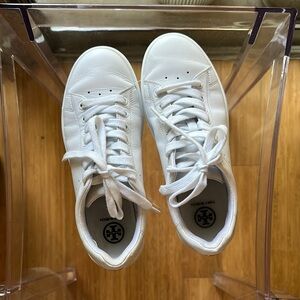 Tory Burch Classic White Lace-Up Sneakers